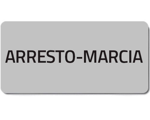 02024T - Zelfklevend etiket "ARRESTO-MARCIA"