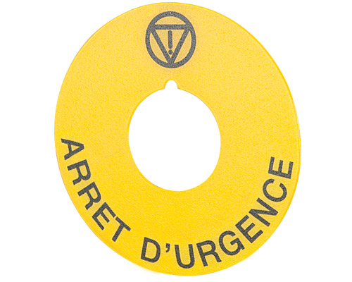 020D36 - Targhetta emergenza Ø 60 "ARRÊT D'URGENCE"