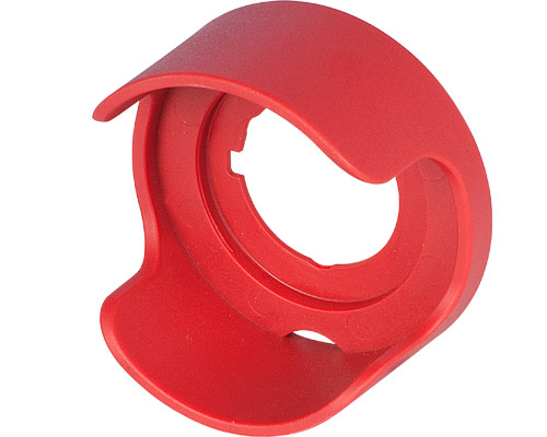 020GPFR - Garde de protection rouge H25 bouton-poussoir coup de poing