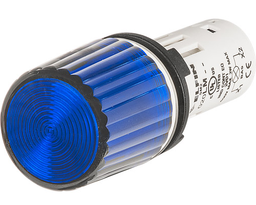 020LMABL - Controlelamp monoblok BA9S, H 30, blauw, directe voeding