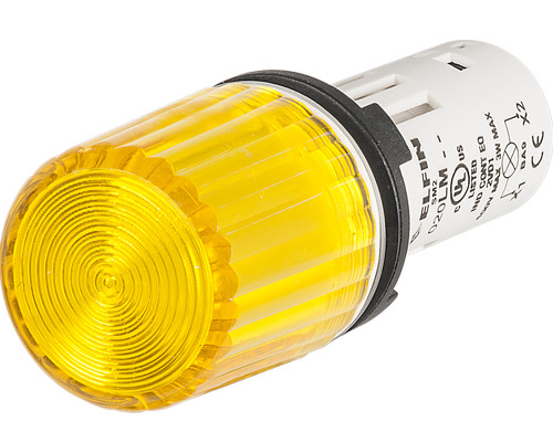 020LMAG - Controlelamp monoblok BA9S, H 30, geel, directe voeding