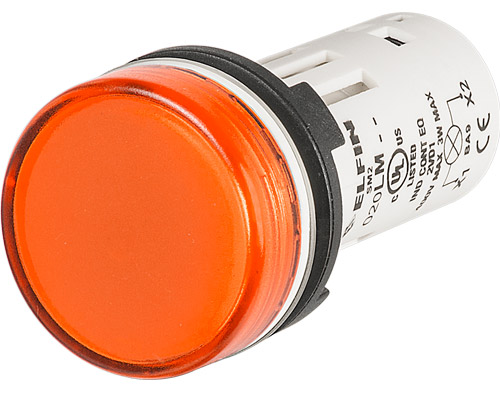 020LMA - Voyant lumineux monolithique BA9S, orange, alimentation directe