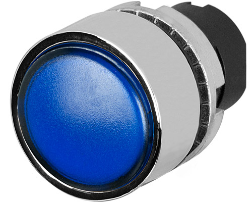 020LTBBBLW - Vandaalbestendige controlelamp, bolle lens, blauw, met.