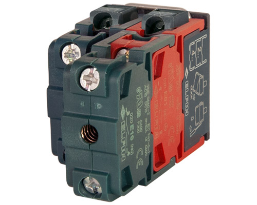 020PD921 - Portalámpara BA9S, alimentación directa, 2 contactos N.O. + 1 contacto N.C.