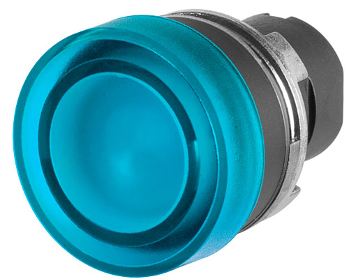 020PFL3BL - Hervorstehender Leuchttaster Ø 32, blau