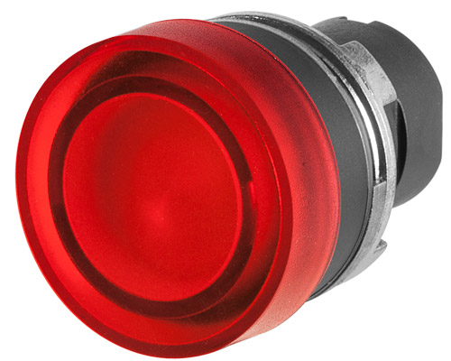 020PFL3R - Pulsante luminoso Ø 32 sporgente, rosso