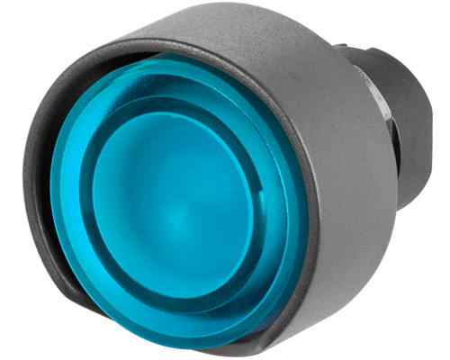020PFLG3BL - Pulsante luminoso Ø 32 con guardia, blu
