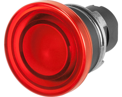 020PFLR - Bouton-poussoir coup de poing Ø 38, lumineux, rouge