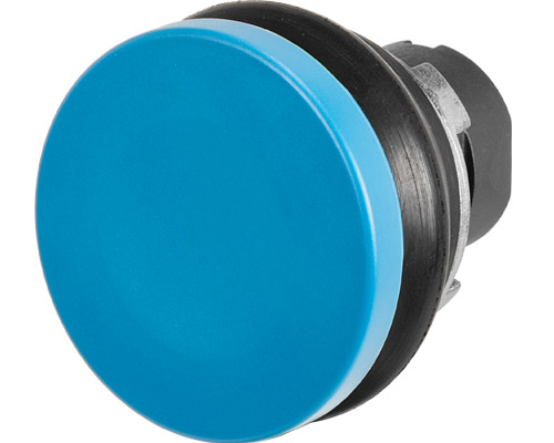 020PFSGBL - Mushroom push-button Ø 38, blue, rubber bellows