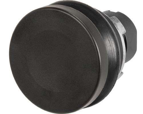 020PFSGN - Mushroom push-button Ø 38, black, rubber bellows