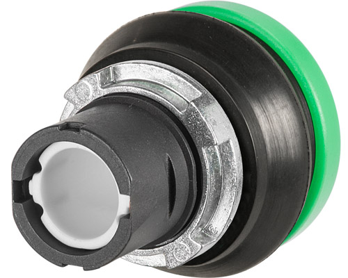 020PFSGV - Mushroom push-button Ø 38, green, rubber bellows