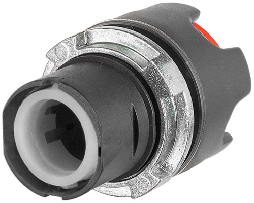 020PPLPR - Pulsante luminoso con guardia completa, stabile, rosso