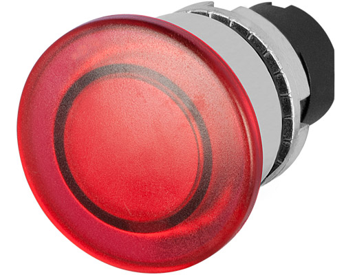 020PPTAFLRW - Bouton-poussoir coup de poing Ø 38, lumineux, stable, rouge