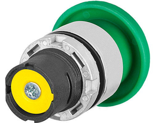 020PTAFVW - Mushroom push-button Ø 40, green, metal