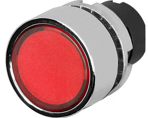 020PTAILRW - Lichtdrukknop met bescherming, rood, metaal