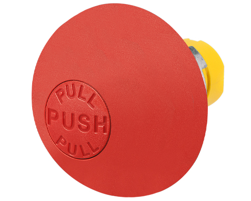 Palm push-button Ø 50, big dome, pull release