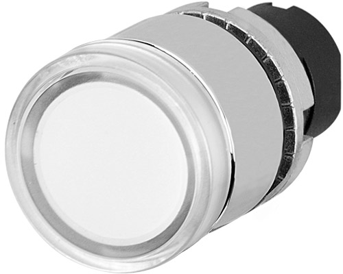020PTSSLIW - Pulsante con guardia completa, incolore, metallo