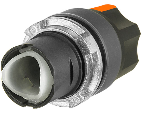 020SMLAAD - Illuminated round selector switch, orange, 2-position , Cam A, spring return from RH