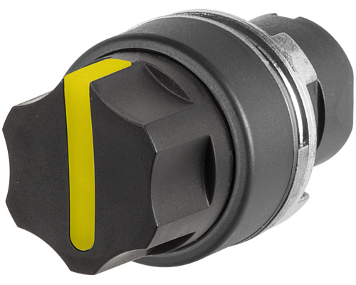 020SMLAGD - Illuminated round selector switch, yellow,2-position, Cam A, spring return from RH