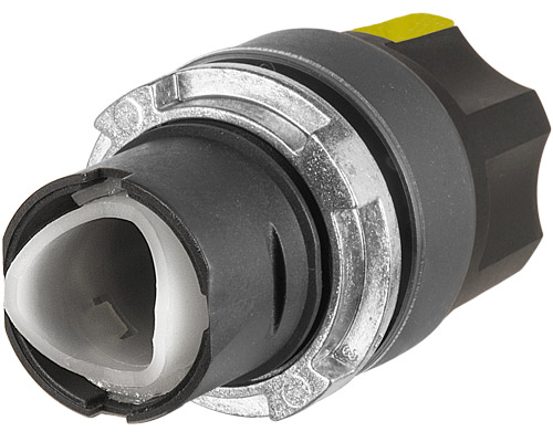 020SMLAGD - Illuminated round selector switch, yellow,2-position, Cam A, spring return from RH