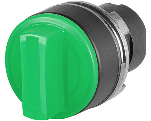 020SMTLOV - Knob selector switch, illuminated, green, 3-position, Cam O