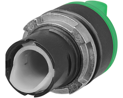 020SMTLOV - Knob selector switch, illuminated, green, 3-position, Cam O