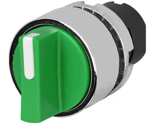 020STAMOVWS - Selector de mando, verde, 3 posiciones, Cam O, muelle con retorno desde izquierda, metal