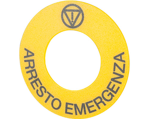 030D21 - Targhetta emergenza  Ø 60 "ARRESTO DI EMERGENZA"