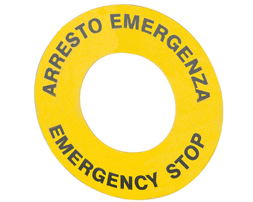 030D32 - Targhetta emergenza  Ø 60 "ARRESTO DI EMERGENZA / EMERGENCY STOP"