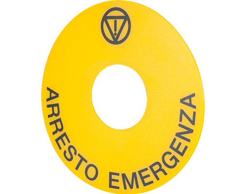 030DD21 - Placa emergência  Ø 90 "ARRESTO DI EMERGENZA"