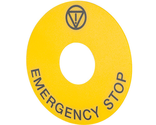 030DD23 - Targhetta emergenza  Ø 90 "EMERGENCY STOP"