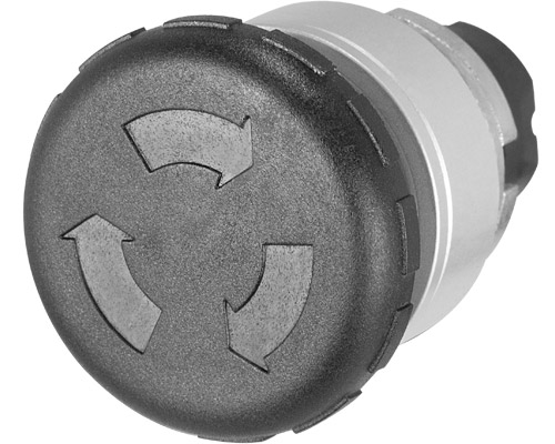 030PFAAN - Emergency stop mushroom push-button Ø 40, flush-mount, twist release, black