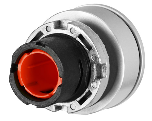 030PFGER - Push-button with extended guard, flush-mount, momentary, red