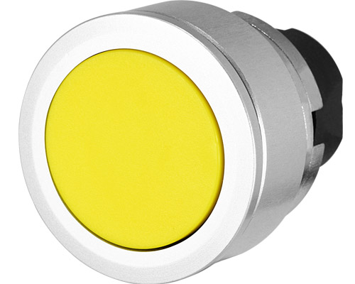 030PFIG - Push-button, flush-mount, momentary, yellow