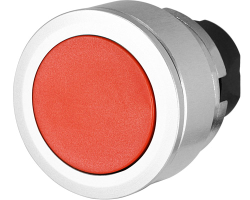 030PFIR - Push-button, flush-mount, momentary, red