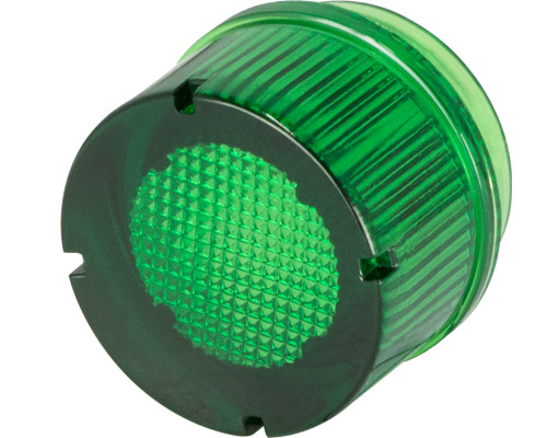 030RLAV - Cabochon vert pour bouton-poussoir dépassant