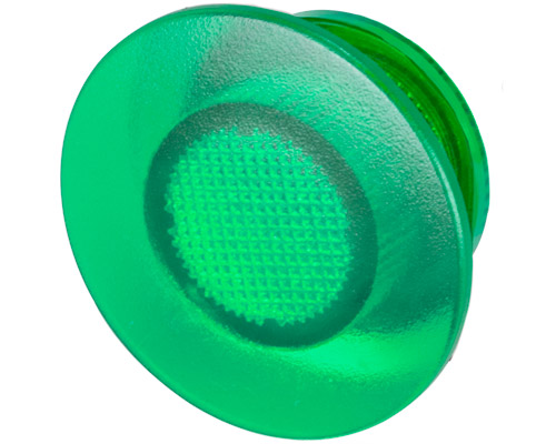 030RLFV - Cabochon vert pour bouton-poussoir coup de poing  Ø 35, lumineux