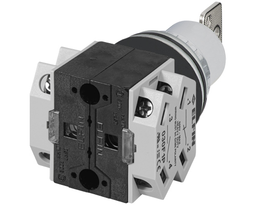 030SCO2F16 - Key selector switch, 3-position, K95 key, Cam O, key removal I-II, 2 N.O.+2 N.C.