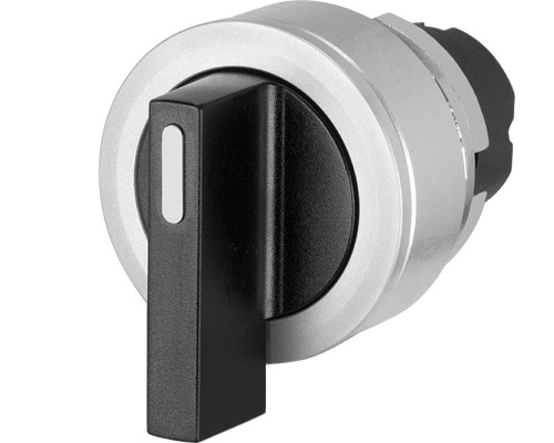 030SFLBN - Lever selector switch, black, flush-mount, 2-position, 0-II, Cam B