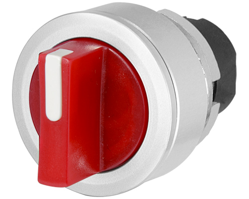 030SFMLOR - Selector luminoso con mando, rojo, hilo panel, 3 posiciones, Cam O