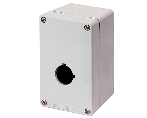 040C0711-8EP1 - Aluminium push-button enclosure M4 70x118x80, 1 hole Ø 22, with cable entry