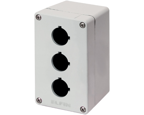 040C0711-8EP3 - Aluminium push-button enclosure M4 70x118x80, 3 holes Ø 22, with cable entry