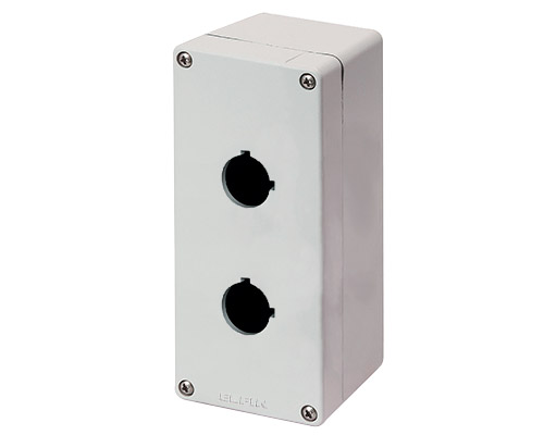 040C0715-8EP2 - Aluminium push-button enclosure M4 70x155x80, 2 holes Ø 22, with cable entry