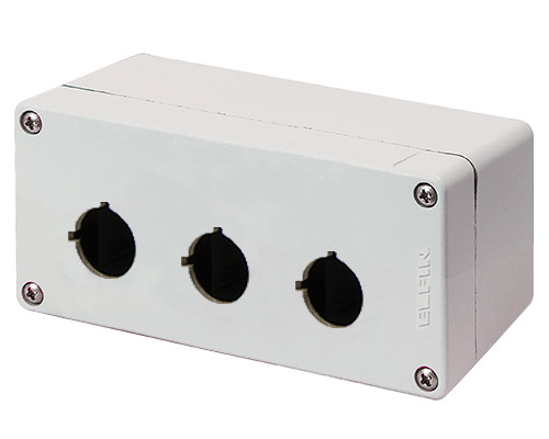 040C0715-8EP3L - Aluminium push-button enclosure M4 70x155x80, 3 holes Ø 22, with cable entry