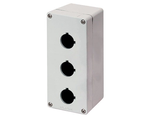 040C0715-8EP3 - Aluminium push-button enclosure M4 70x155x80, 3 holes Ø 22, with cable entry