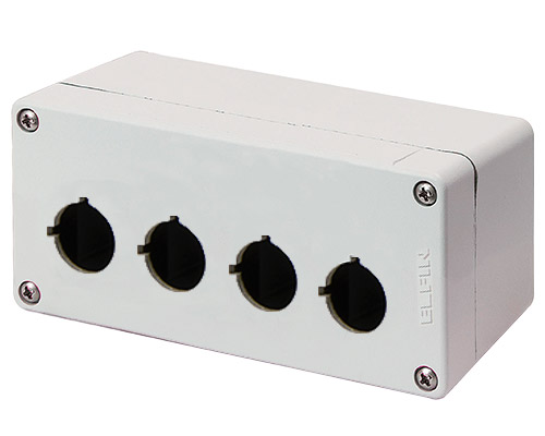 040C0715-8EP4L - Aluminium push-button enclosure M4 70x155x80, 4 holes Ø 22, with cable entry