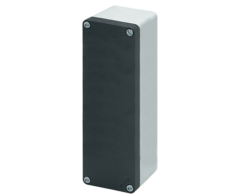 040C0826-8E - Aluminium push-button enclosure M10 85x260x85, undrilled, with cable entry