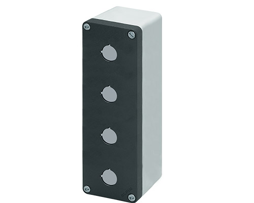 040C0826-8P4 - Doos knoppenbord aluminium M10 85x260x85, 4 gaten Ø 22, zonder kabelingang