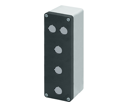 040C0826-8P5C - Aluminium push-button enclosure M10 85x260x85, 5 holes Ø 22, without cable entry