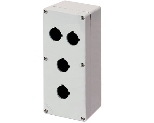 040C0920-1P4C - Aluminium push-button enclosure M4 92x205x100, 4 holes Ø 22, without cable entry